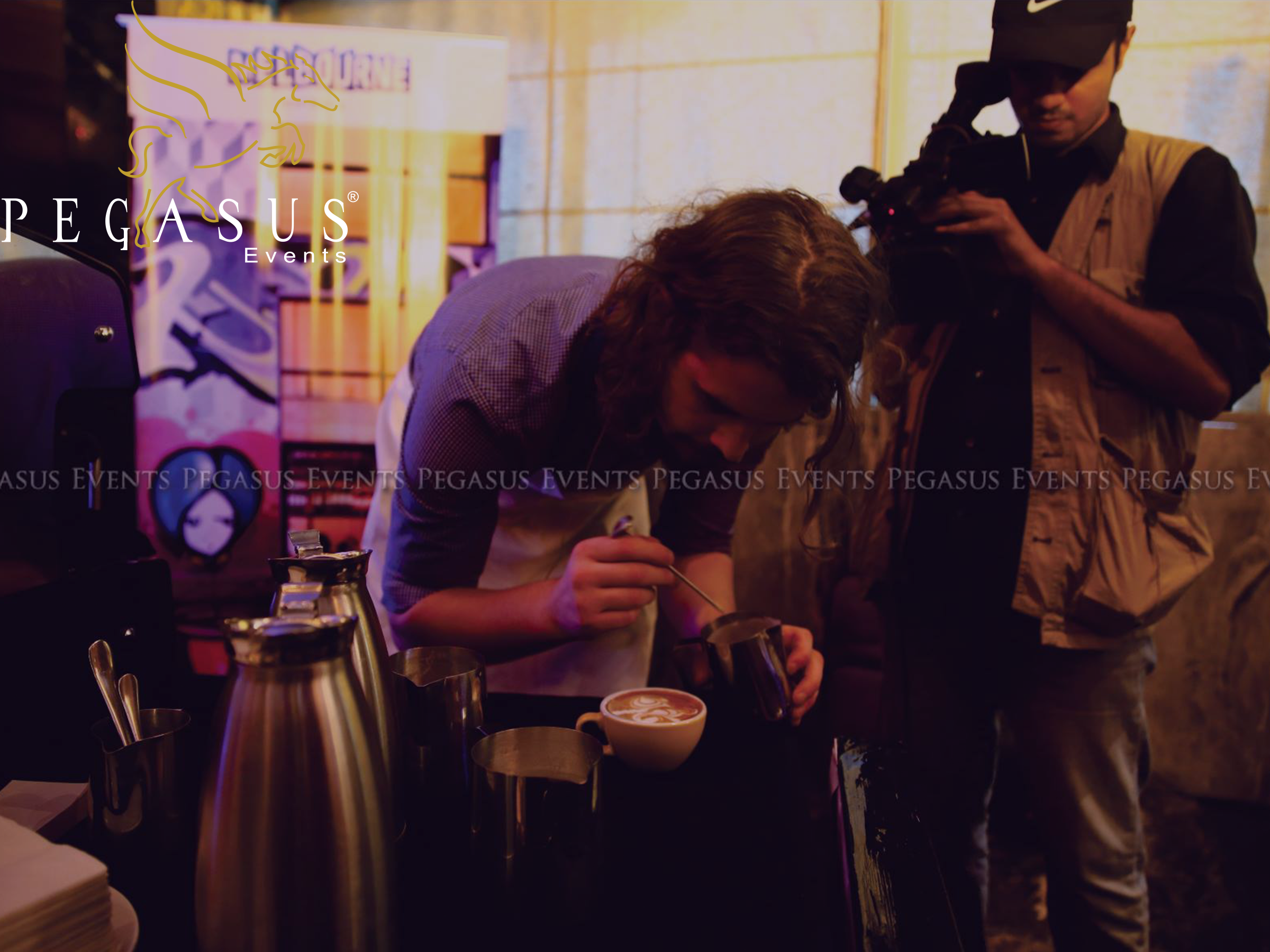 Ben Morrow, a Victorian latte art professional at Coffee Culture organized by Pegasus Events for Tourism Melbourne